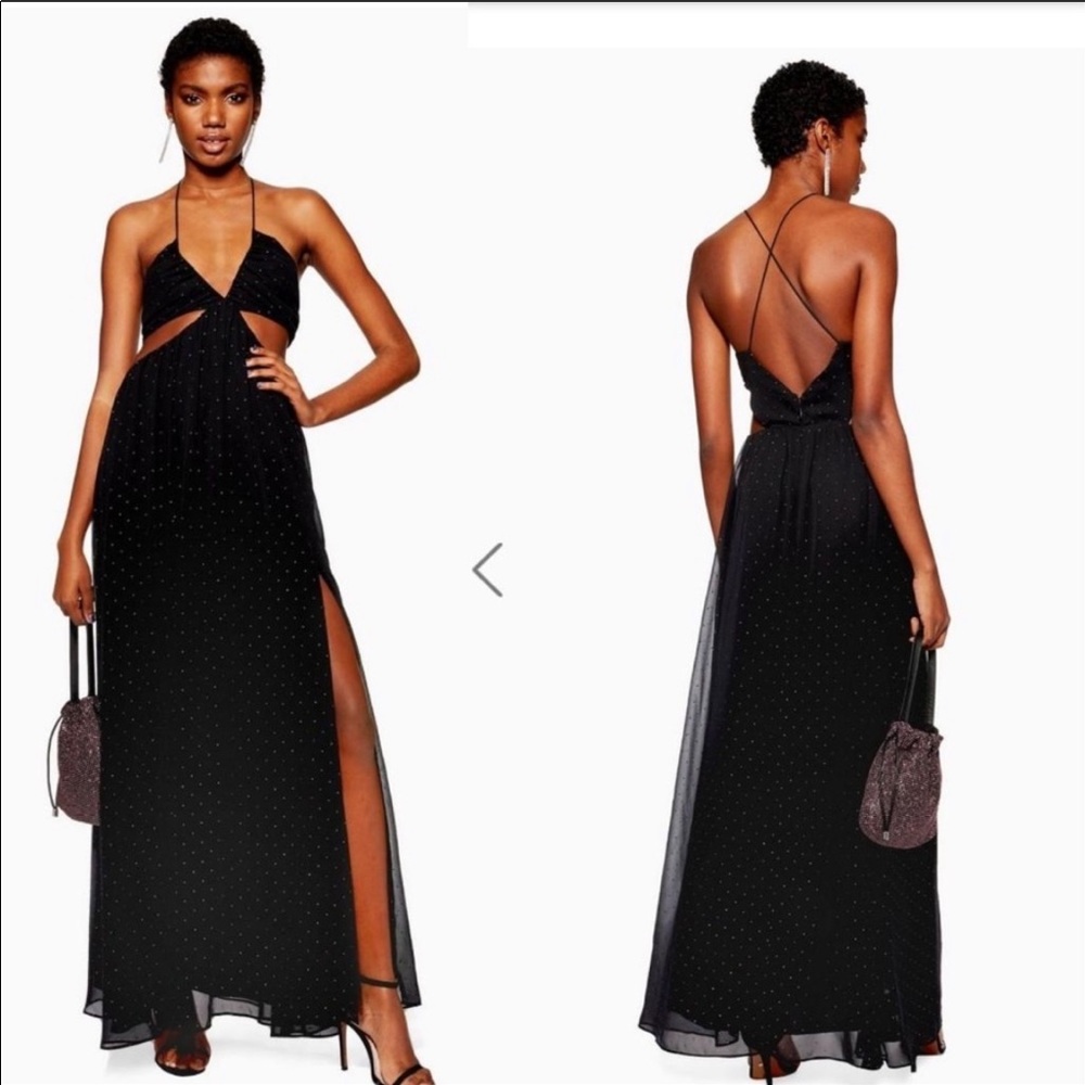 Topshop Rainbow Studded Maxi Dress NWT